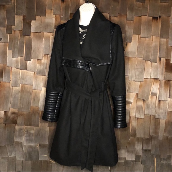 Faux Leather Trim Trench Coat 🖤 - Picture 7 of 12